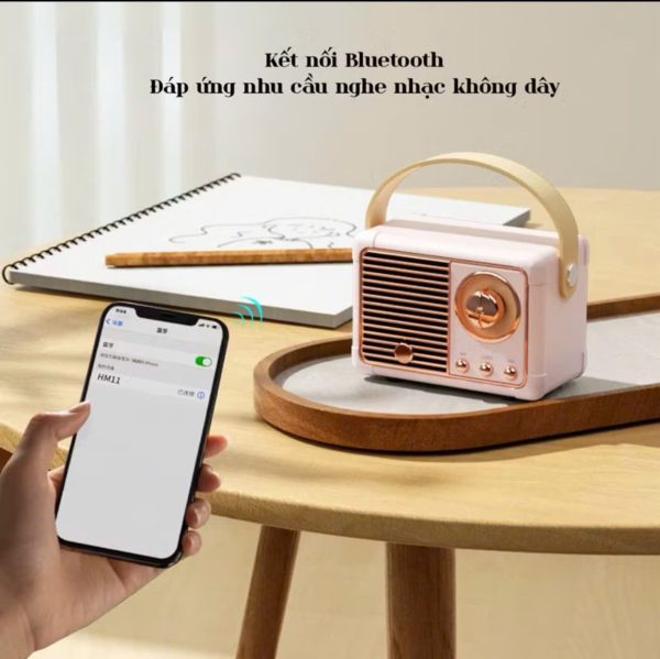 Loa Bluetooth HM11 Không Dây Phong Cách Vintage Hỗ Trợ AM/SW - Ảnh 5